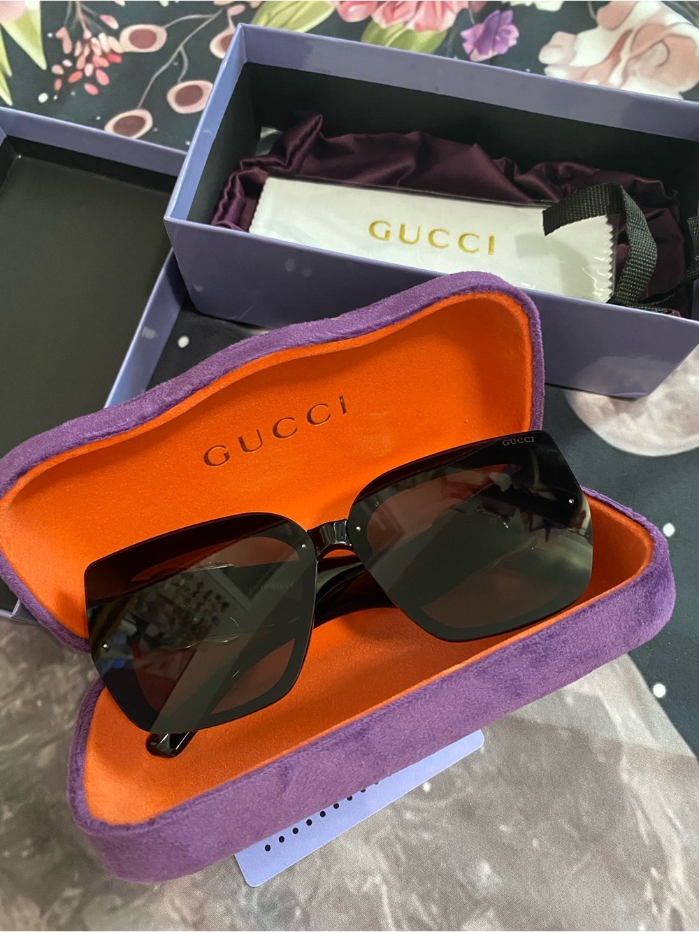 Square Frame Double G Sunglasses